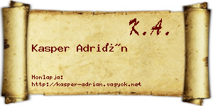 Kasper Adrián névjegykártya